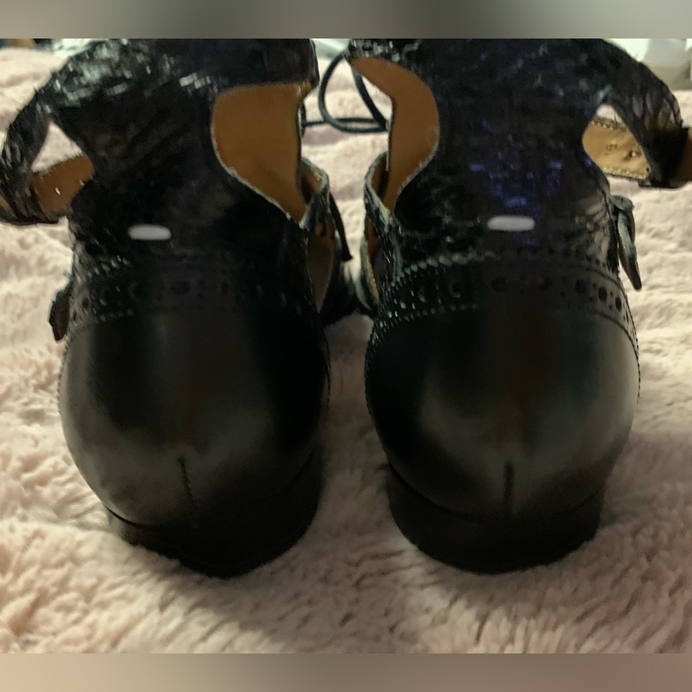 MAISON MARGIELA Ankle Strap Python & Leather Cut Out Shoes - Picture 9 of 12